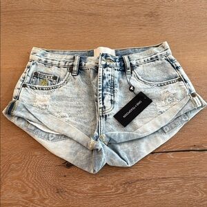 One Teaspoon Light Blue Denim Shorts NWT